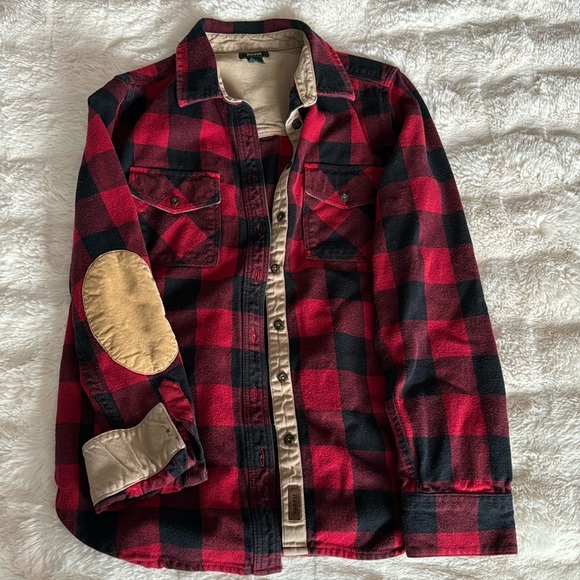 Roots Women’s Plaid Button-Down with Elbow Pads - Picture 2 of 5